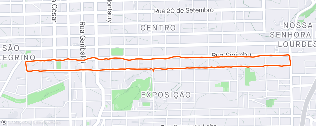Map of the activity, Maratona de revezamento da serra gaucha