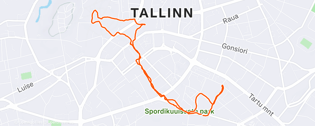 Map of the activity, Afternoon Walk