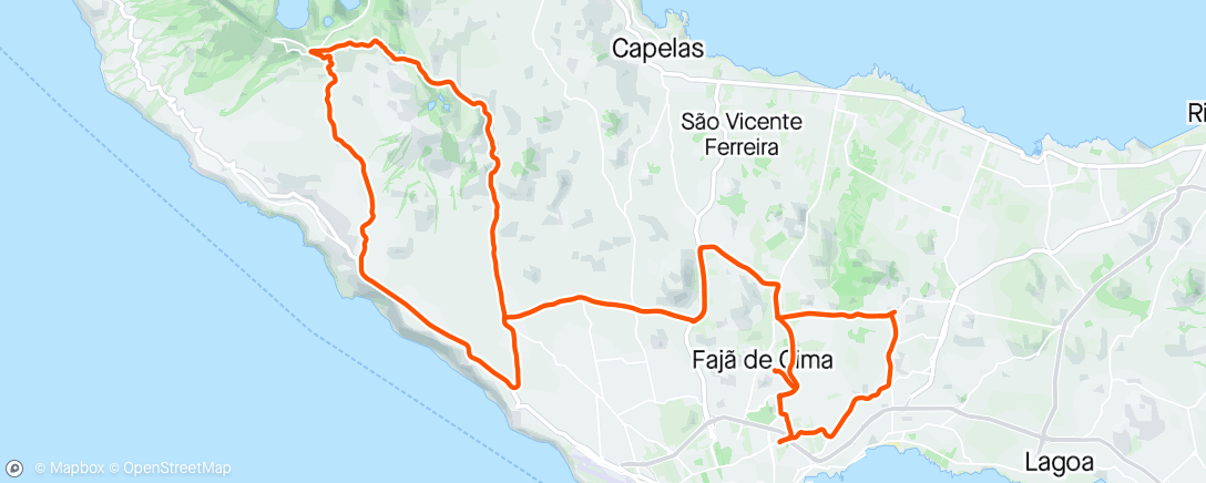 Map of the activity, Ponta Delgada Ciclismo de estrada