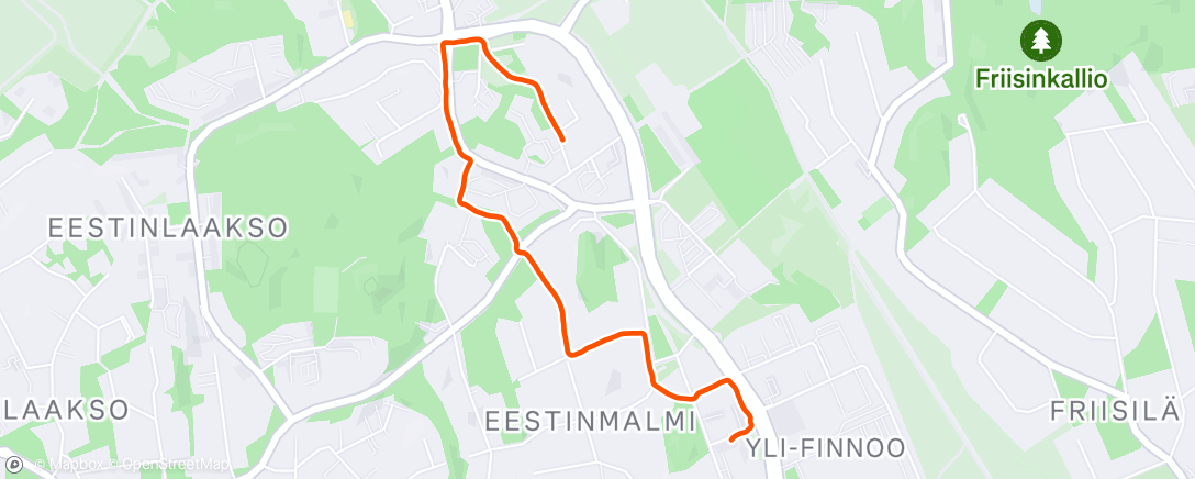 Map of the activity, Evening Walk