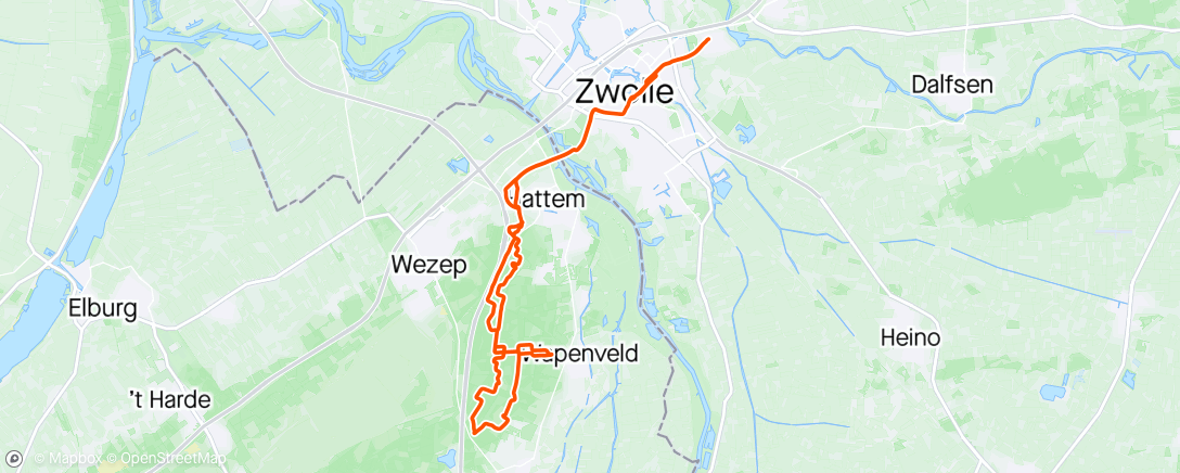 Map of the activity, Mooi kort Gravel ritje