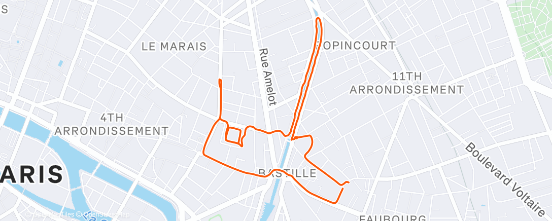 Map of the activity, Afternoon Walk