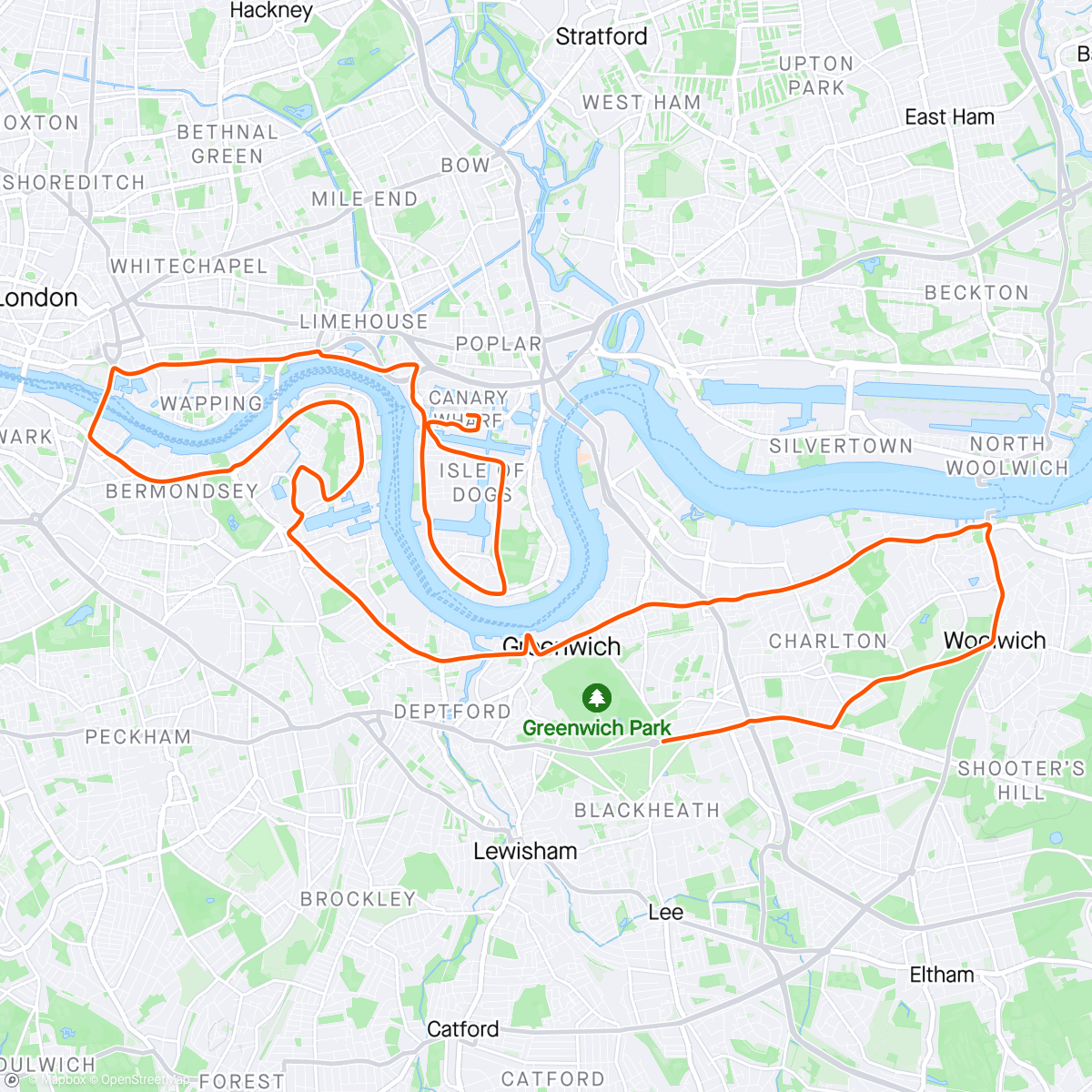 Map of the activity, London Marathon Pacing