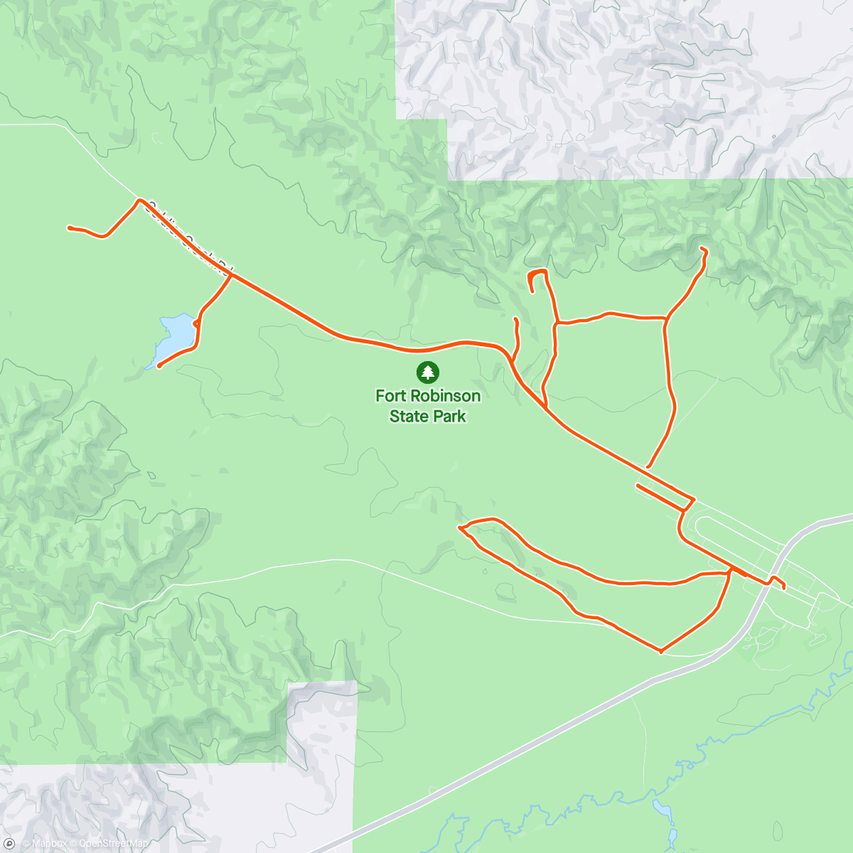 Karte der Aktivität „Mtb ride around Fort Robinson in Crawford Nebraska”