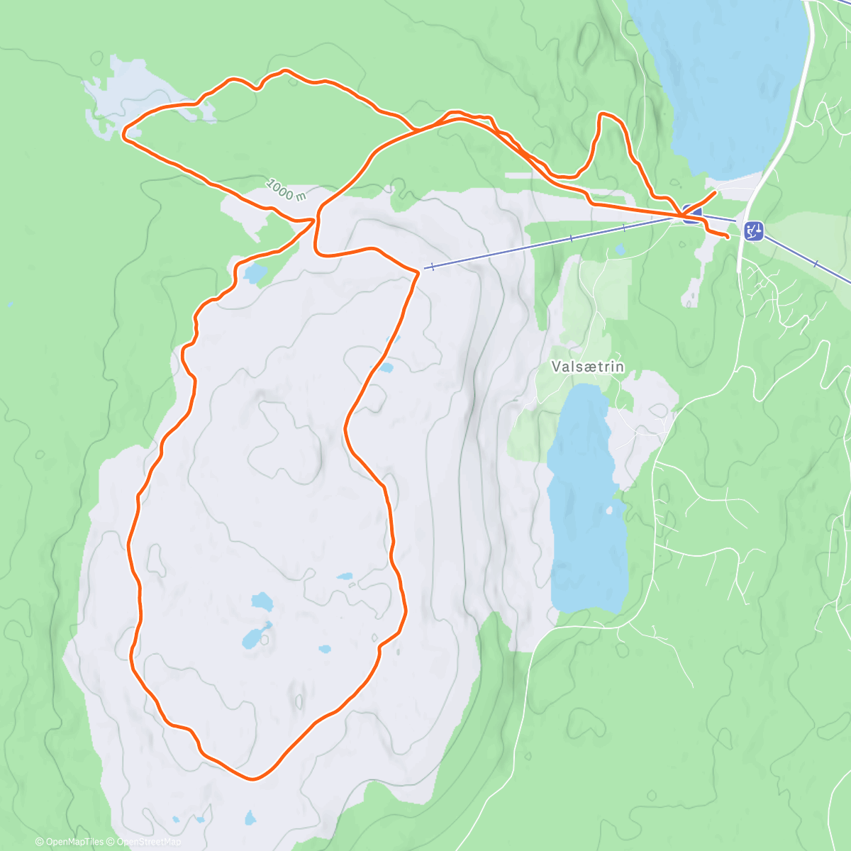 Map of the activity, Valsfjell med J