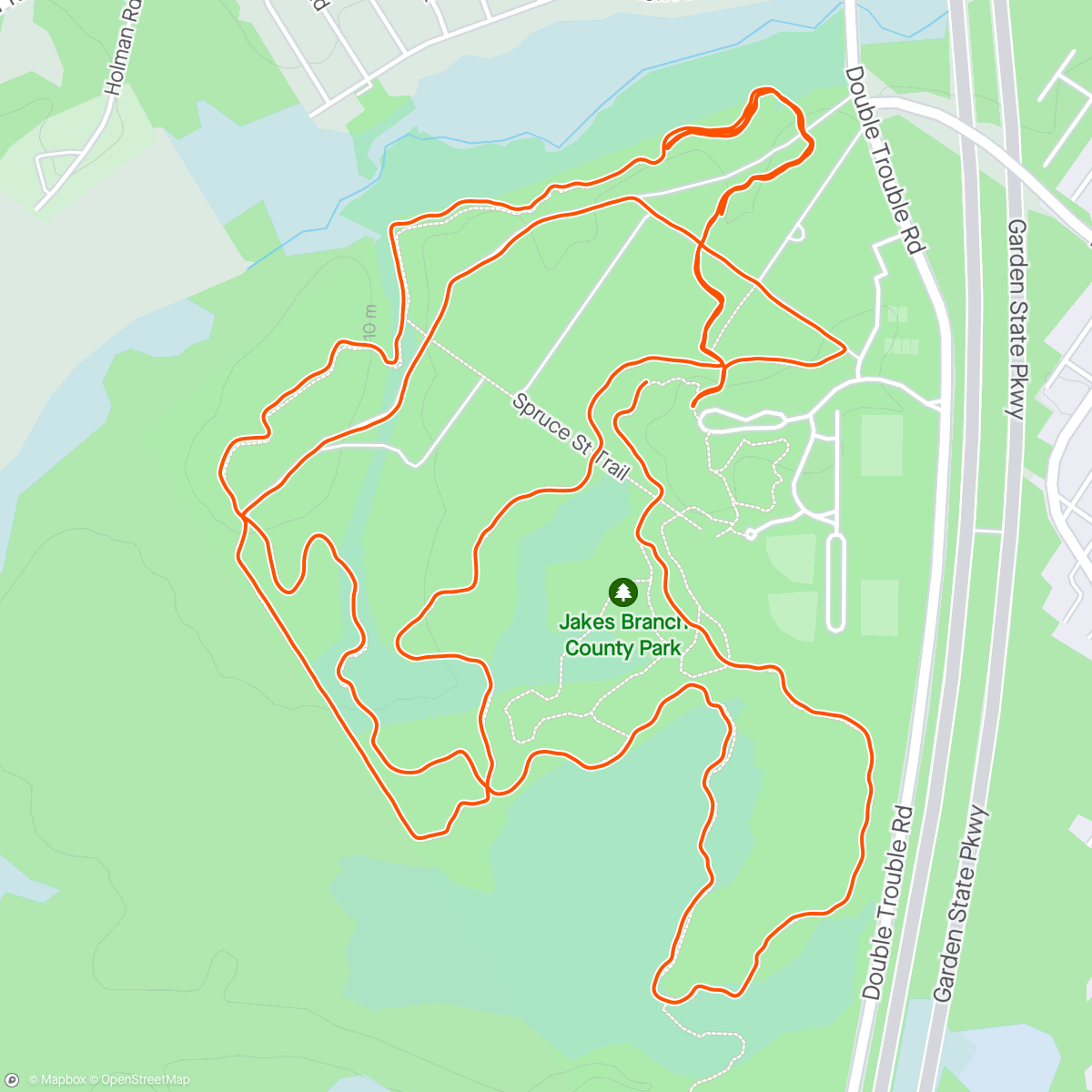 Map of the activity, Jake's Branch County Park