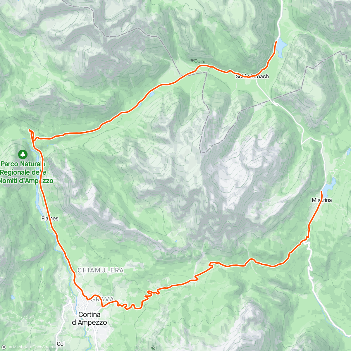 Map of the activity, ROUVY - PEDALITALY Cortina - Dolomites - Italy