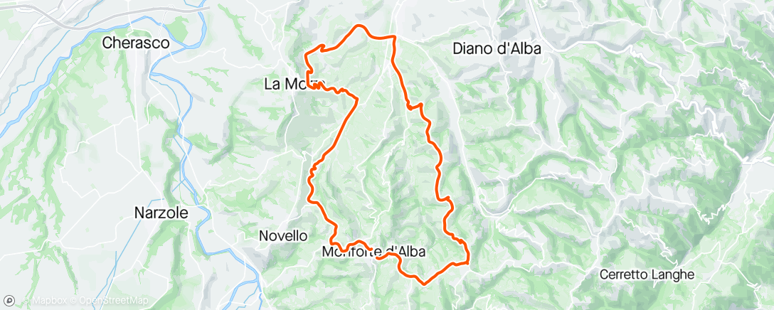 Map of the activity, Monforte serra lunga la morra barolo monforte