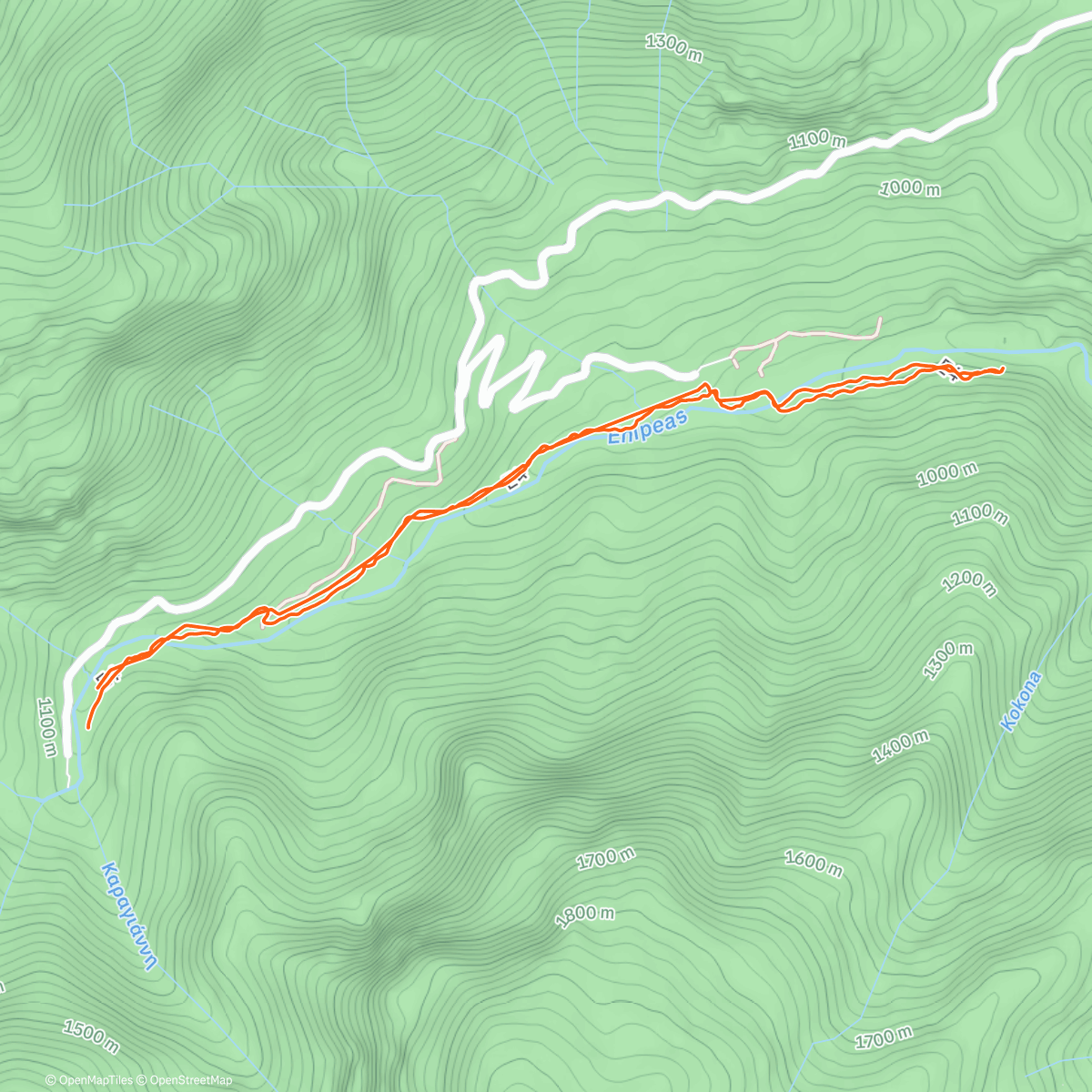 Map of the activity, Πεζοπορία στο Άγιο Σπύλαιο Αγίου Διονυσίου Εν Ολύμπου.