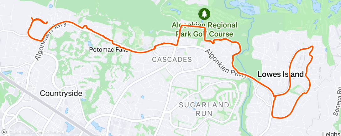 Map of the activity, Morning Run