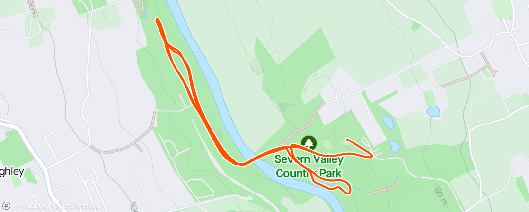 Mapa da atividade, Severn Valley Country parkrun
