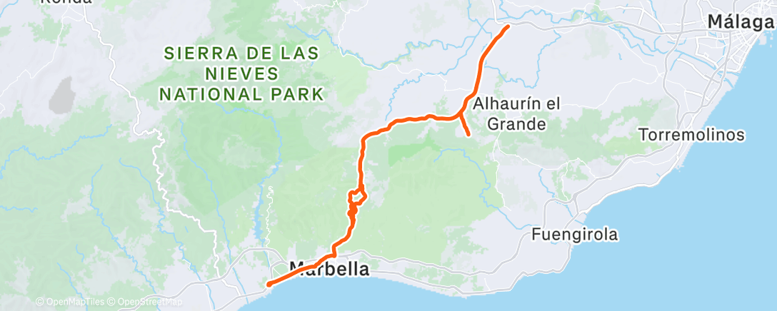 Map of the activity, Sortie vélo le matin