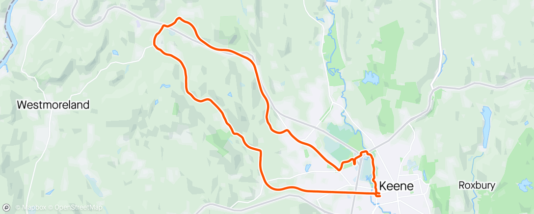 Map of the activity, Sunday Funday with MCC Riders