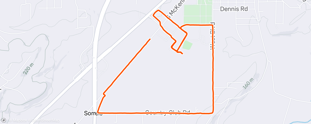Map of the activity, Afternoon Run