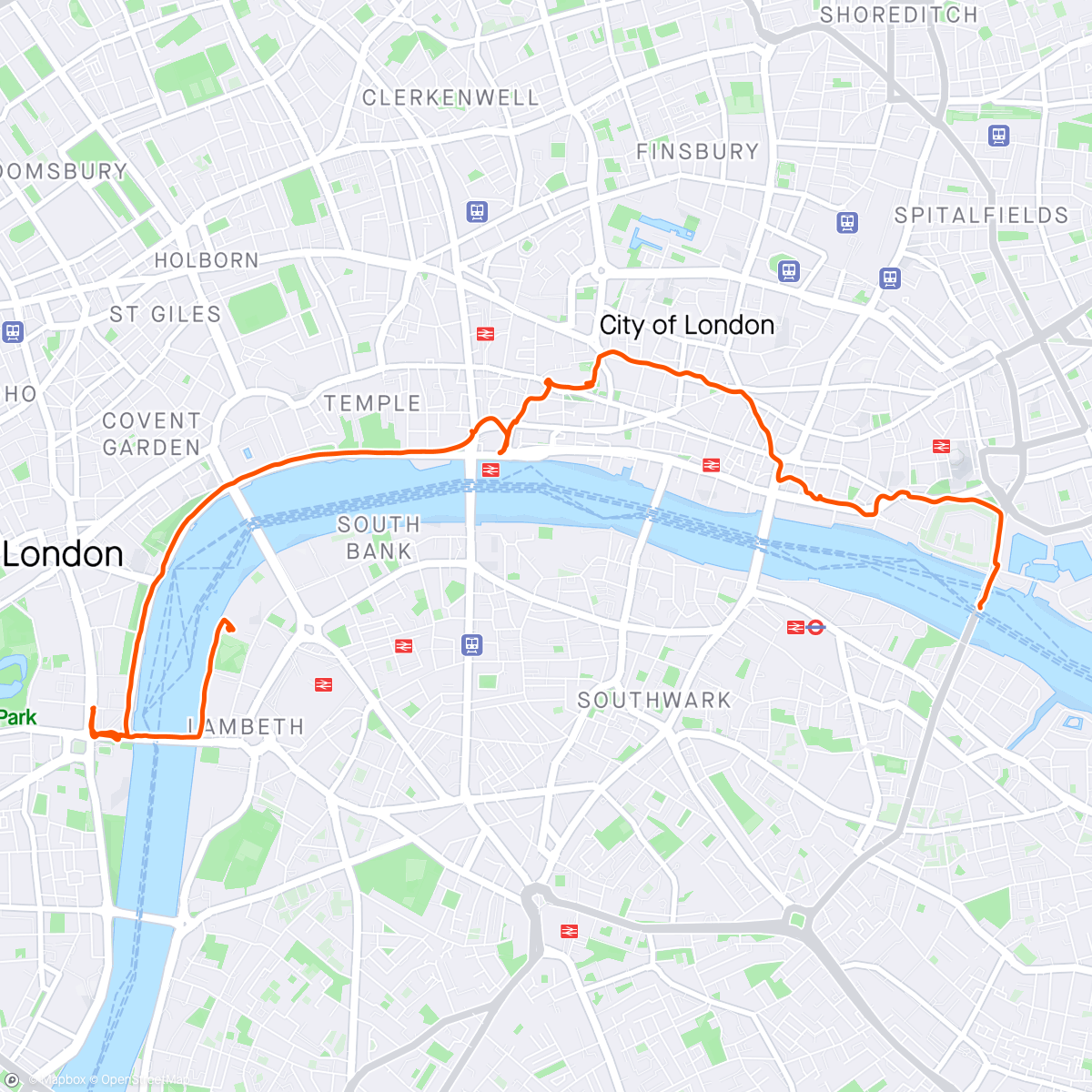 アクティビティ「Caminata a la hora del almuerzo」の地図
