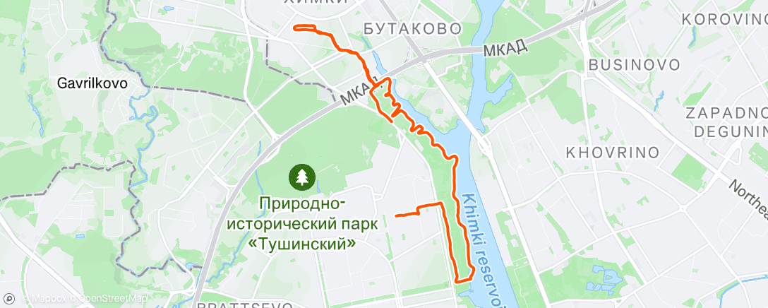 Map of the activity, Lunch Run