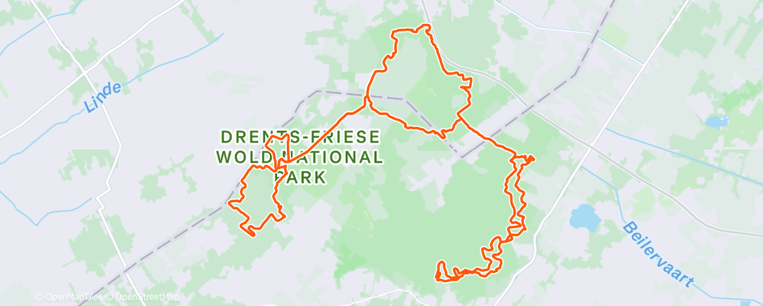 Map of the activity, Mtb Appelscha - Diever - Vledder