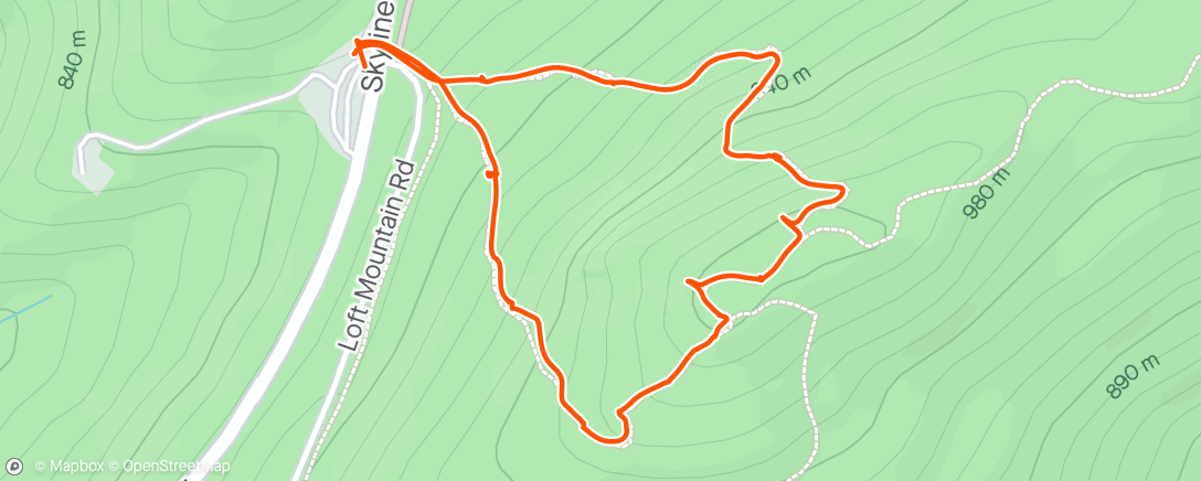 Карта физической активности (Shenandoah Bird Hike)