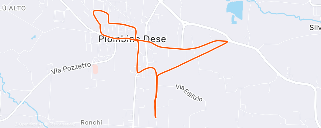 Map of the activity, Corsa serale