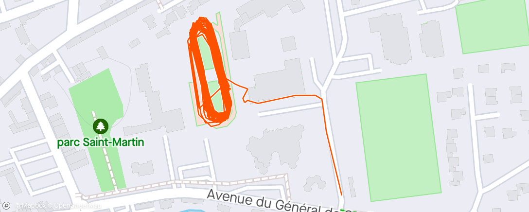Карта физической активности (Course à pied dans l'après-midi)