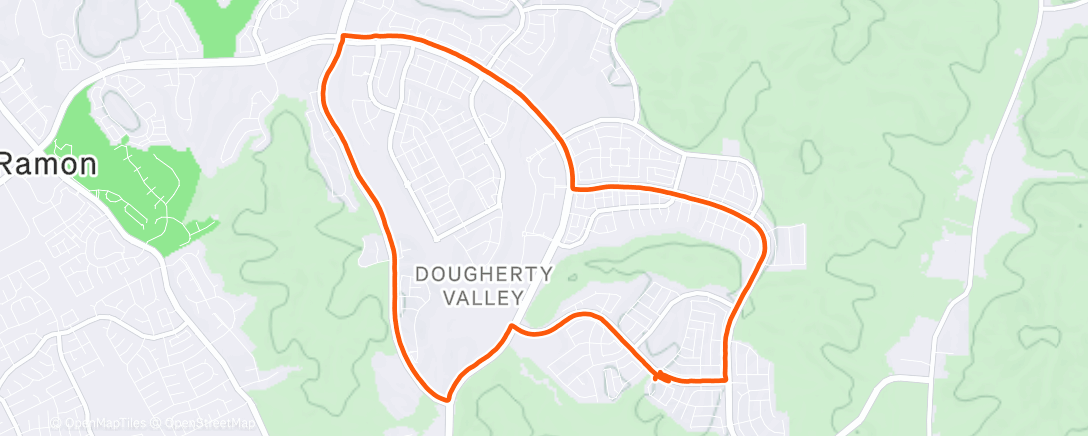 Map of the activity, Afternoon Run