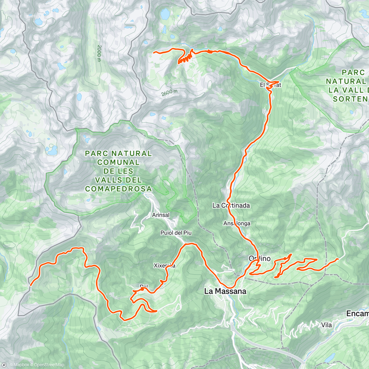 Map of the activity, Escàs, La Massana, Andorra 🇦🇩