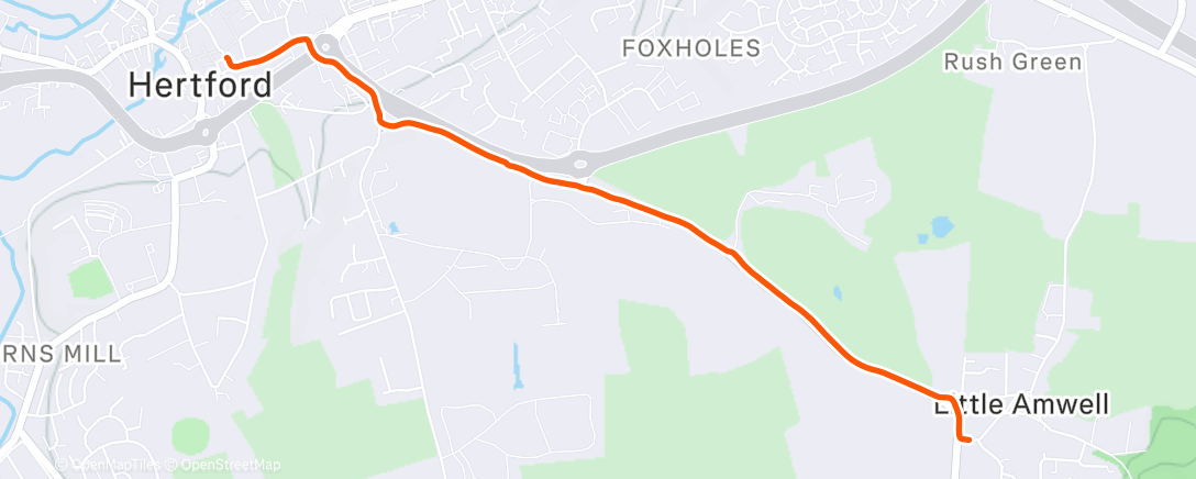 Map of the activity, Evening Run