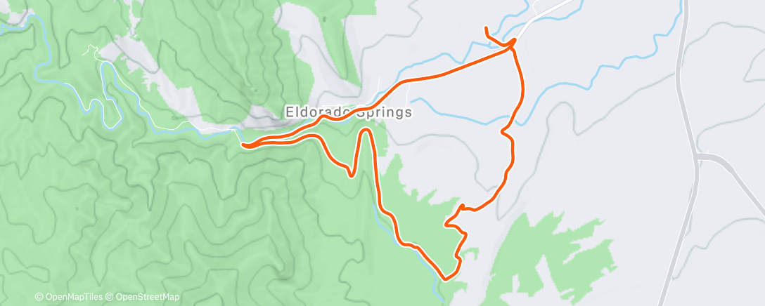 Map of the activity, Afternoon Run