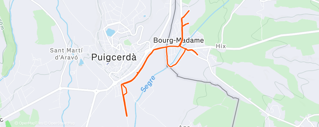 Mapa de la actividad (Carrera de tarde)