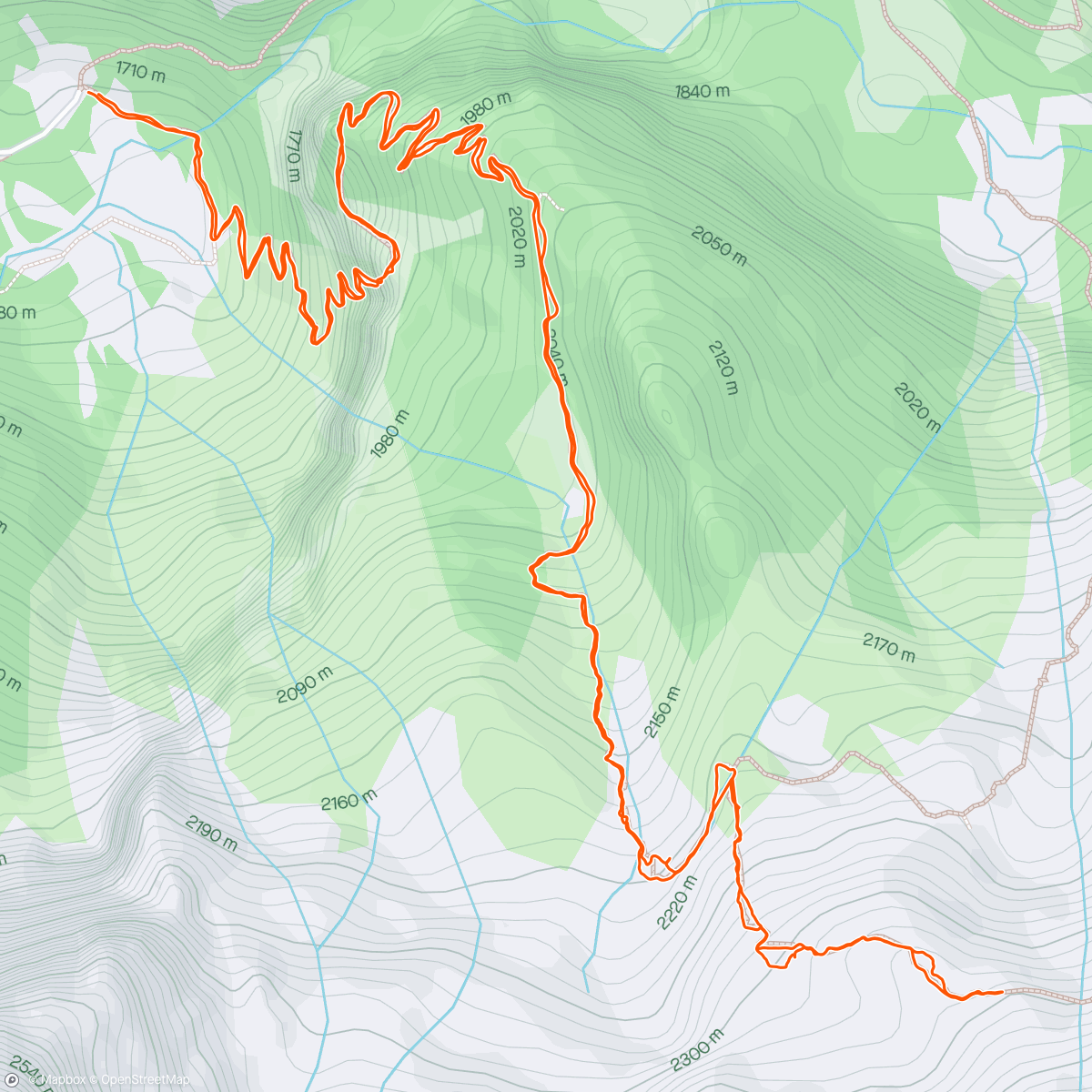 Map of the activity, Afternoon Hike