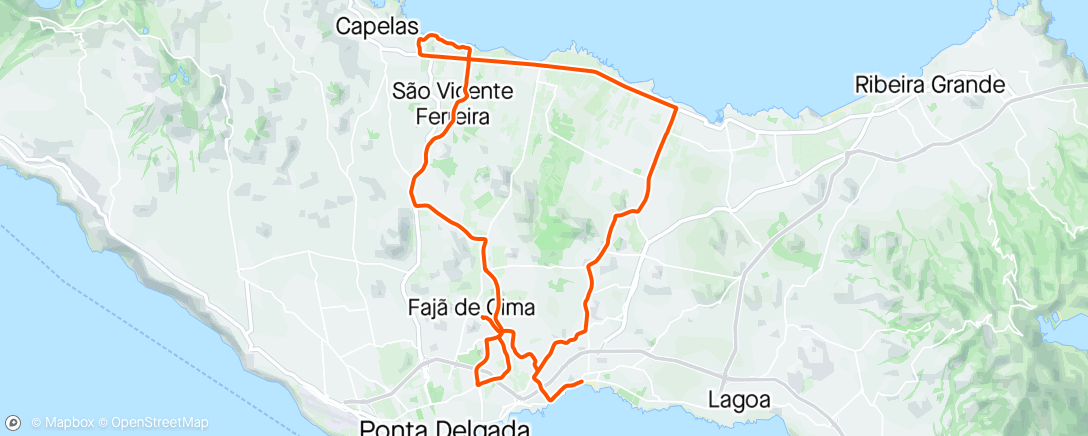 活动地图，Ponta Delgada Ciclismo de estrada