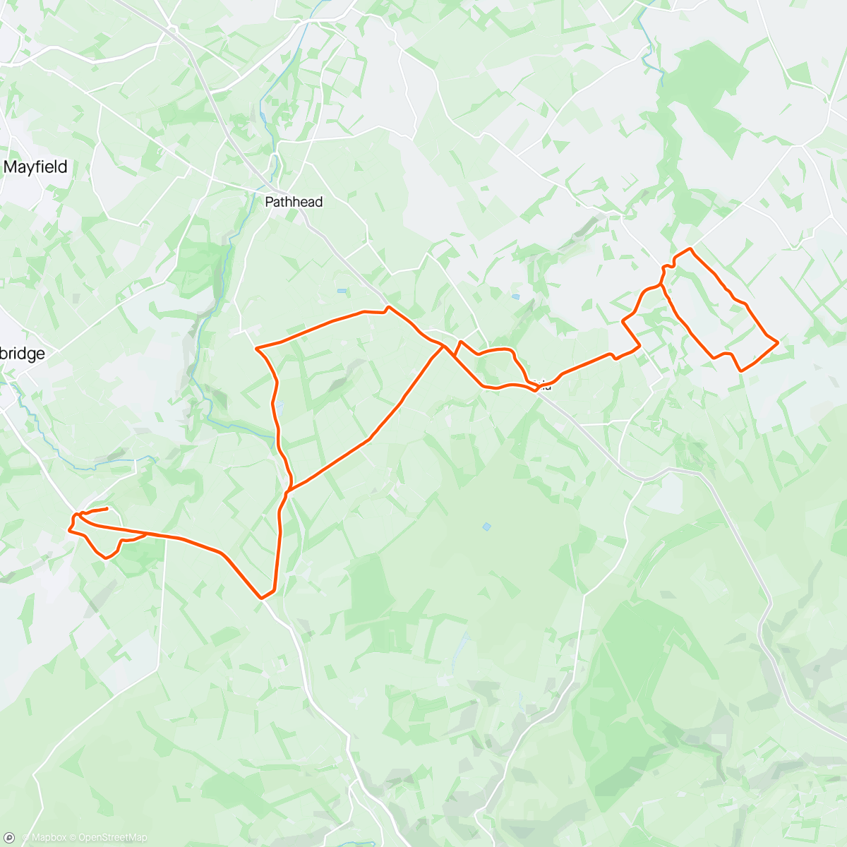 Mapa de la actividad, Roads around Humbie