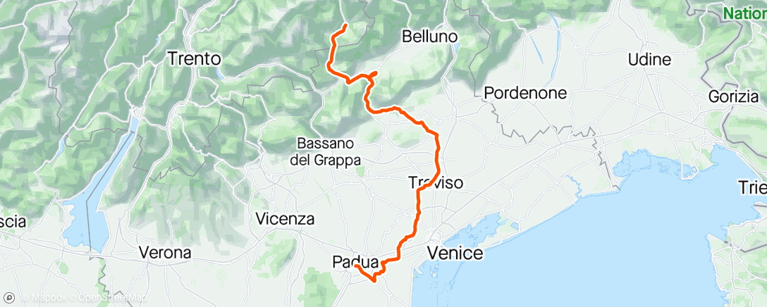 Map of the activity, Giro Italia stage 18 🌧️🌤️