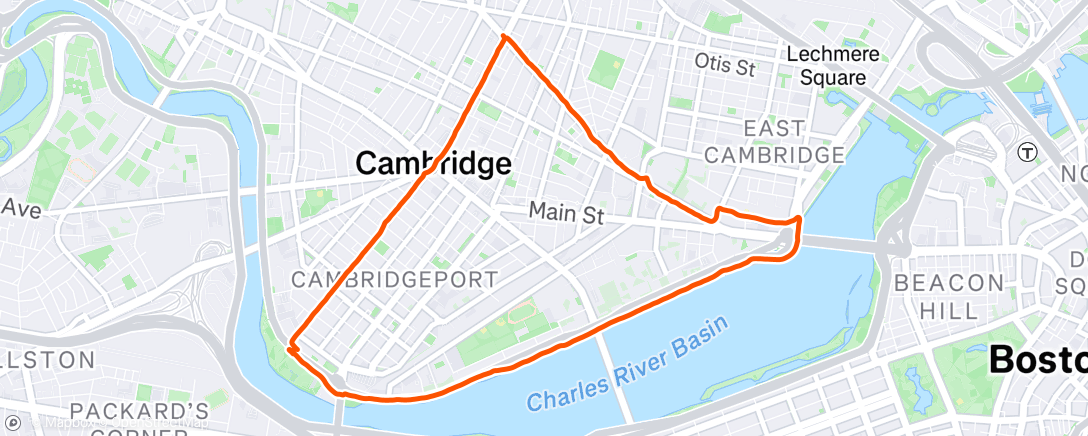 Map of the activity, Afternoon Run