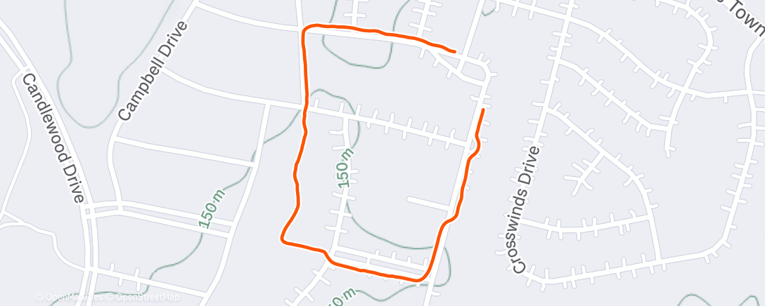 Map of the activity, Afternoon Walk