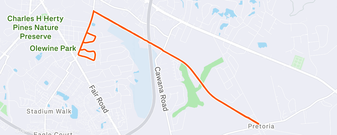 Map of the activity, Lunch Run