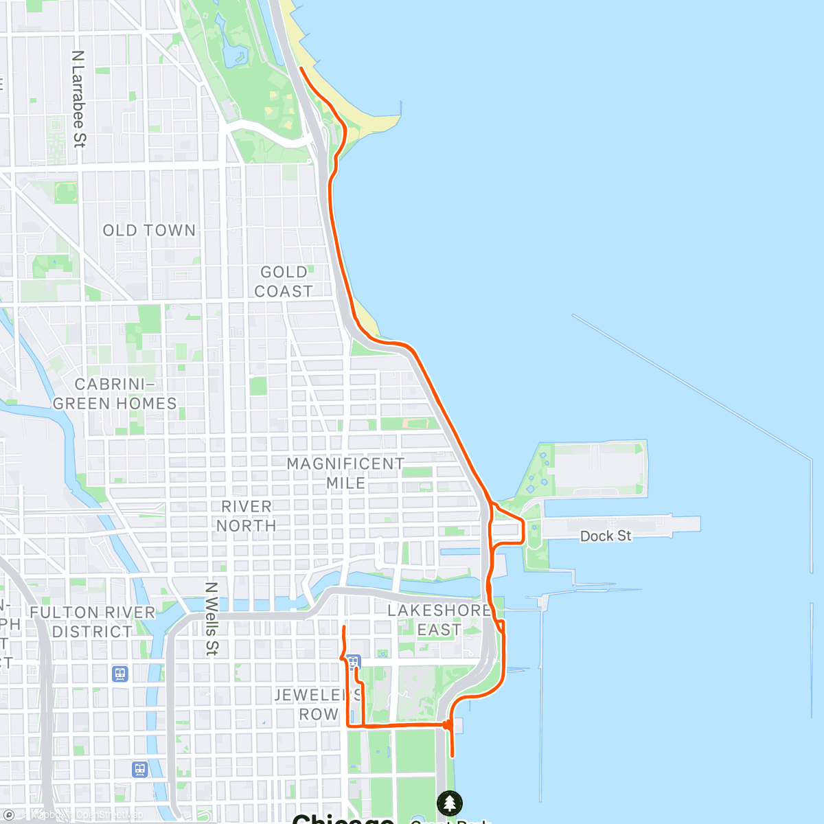 Map of the activity, 1st run after the Chicago Marathon ✌️ Recovery mode on ❤️‍🩹