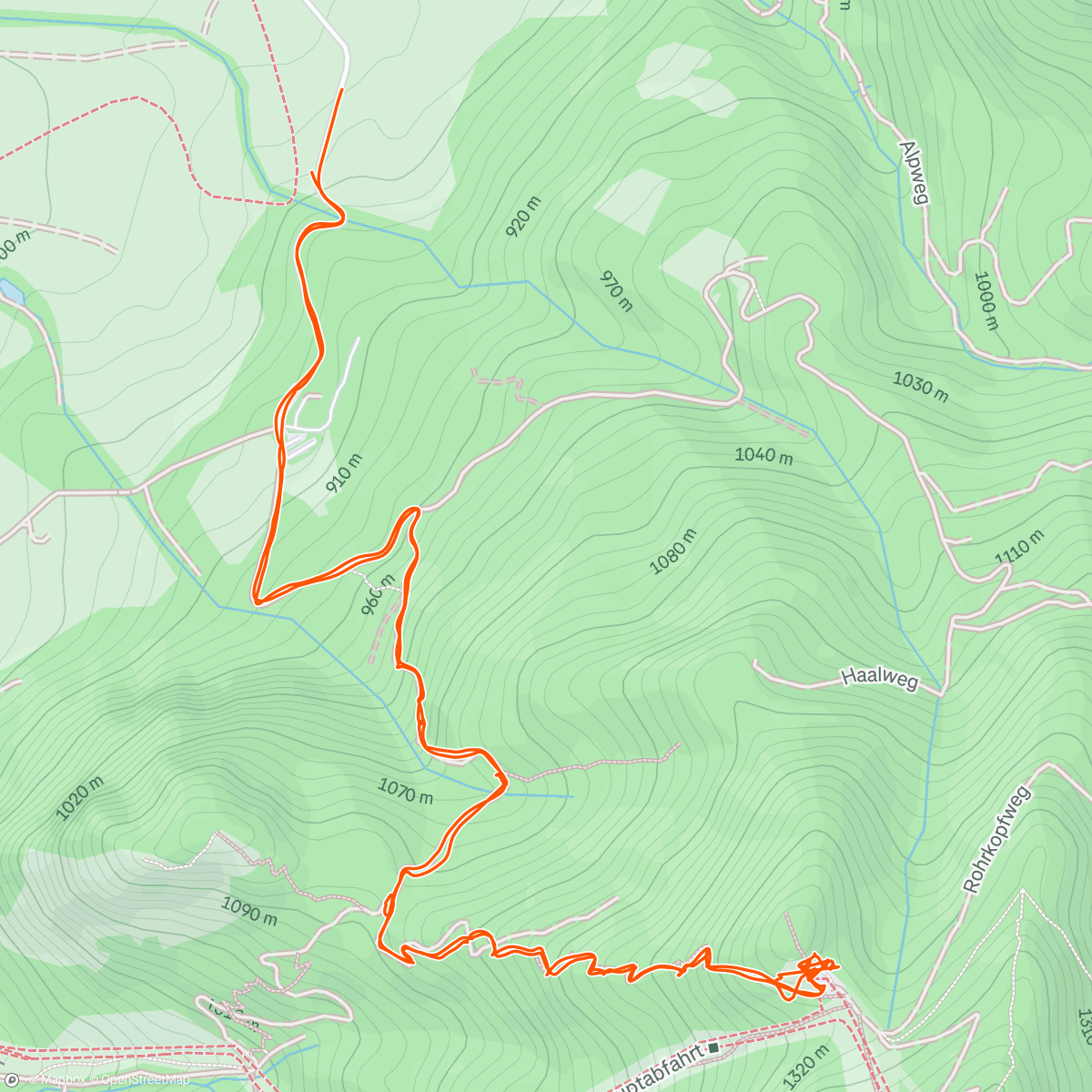 Map of the activity, Rohrkopfhütte