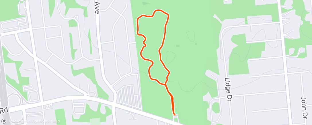 Map of the activity, Lunch Trail Run