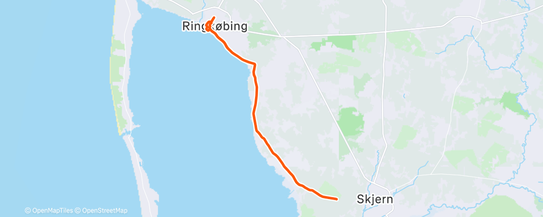 Map of the activity, Velofit: Efforts out and back