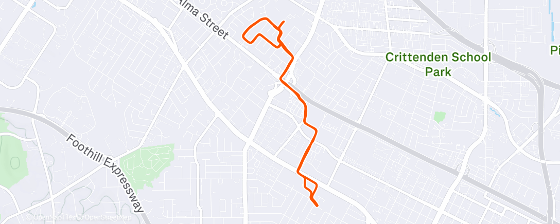 Map of the activity, 4mi tempo