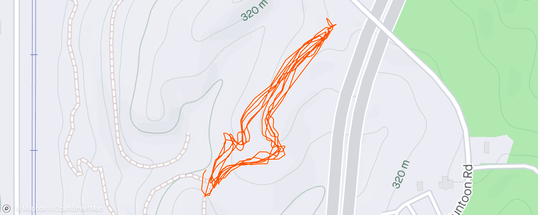 Map of the activity, Run 2 River Bluffs