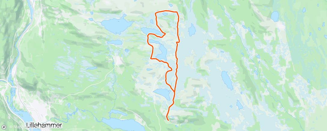 Map of the activity, Morning Nordic Ski, klisterføre, men noe variabelt.