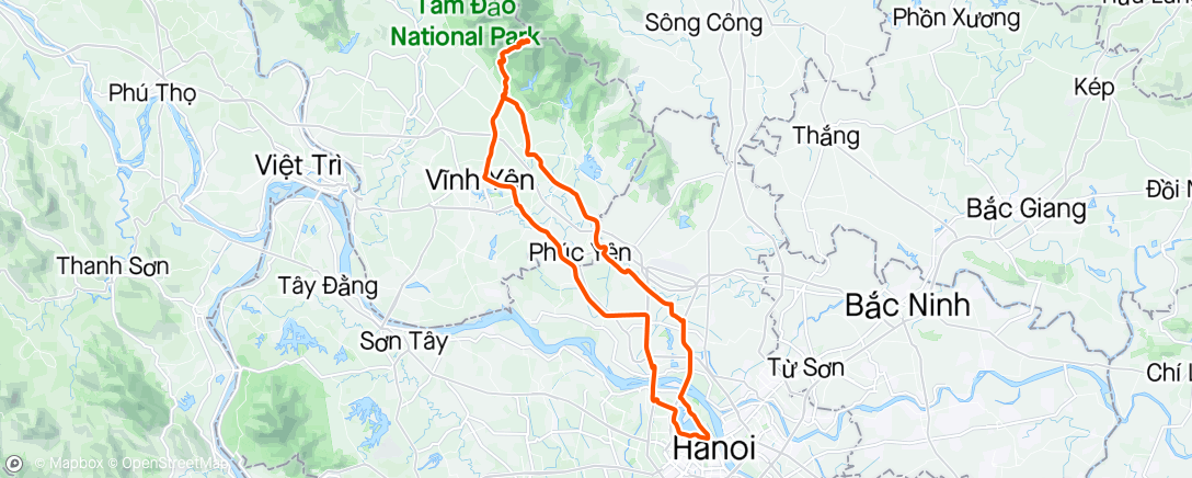 Map of the activity, ハノイ近郊の高原リゾート？Tam Dao Climb