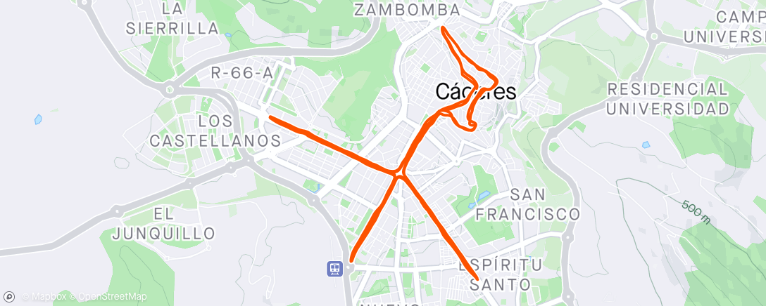 Map of the activity, MM de Cáceres