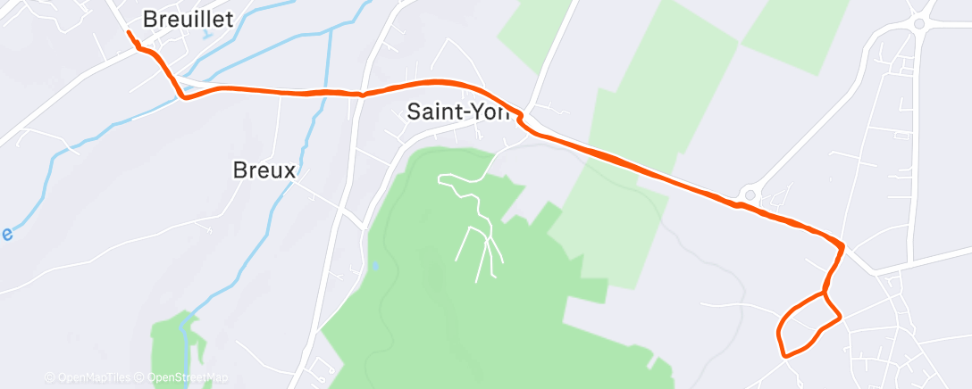 Map of the activity, Course à pied le matin