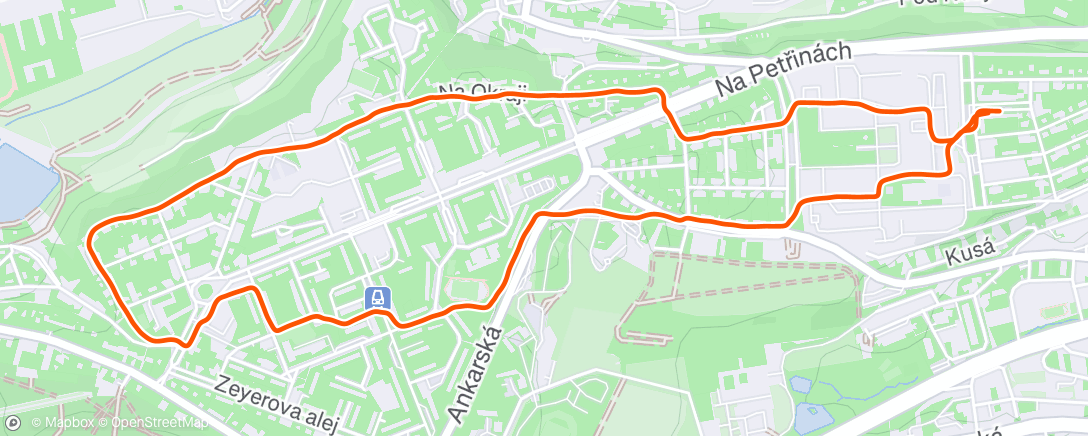 Map of the activity, Afternoon Run