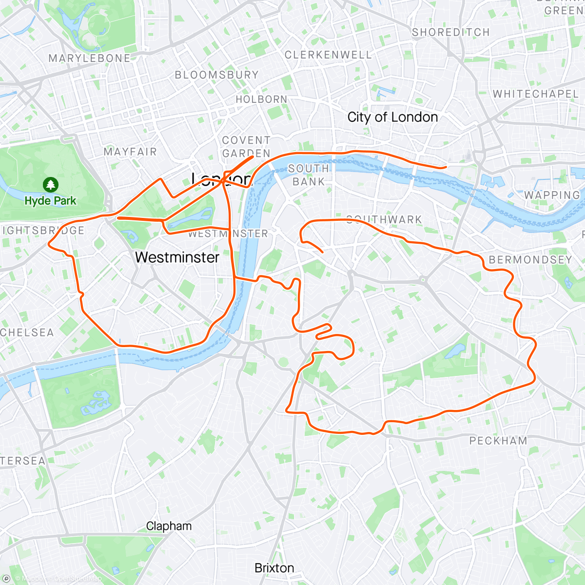 Map of the activity, Zwift - New Workout in London