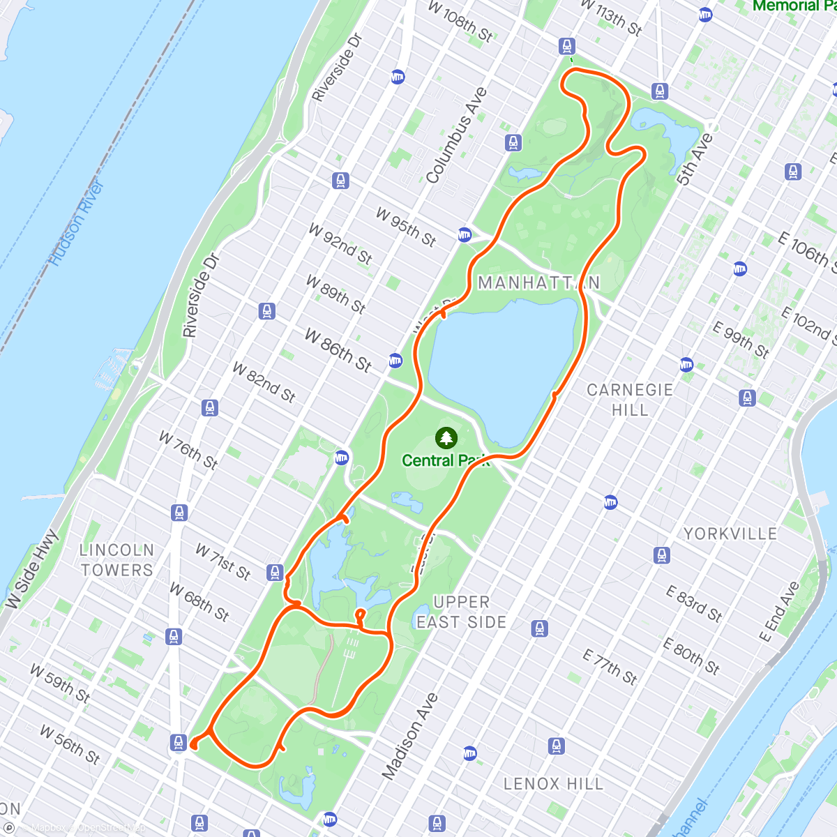 Map of the activity, Central Park hire bikes