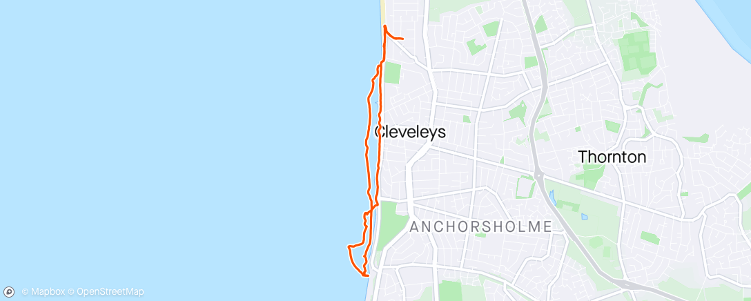Map of the activity, Beach walk